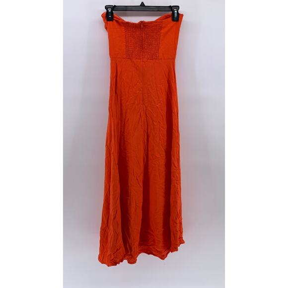 PINK DIAMOND Women's Orange Twist-Knot Cutout Strapless Maxi Dress SZ S - Picture 3 of 10